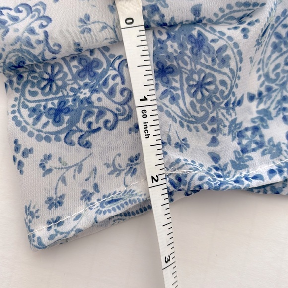 Altar’d State Blue/White Paisley Print Ruffled Bell Sleeve Romper in Size S - Picture 13 of 13